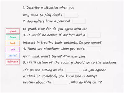 SO C1 2.3 Idioms of opinion. Drill + speaking 