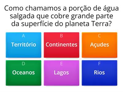 QUIZ - OCEANOS E CONTINENTES