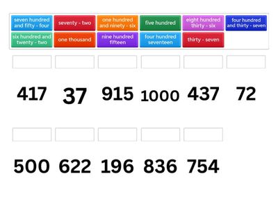 BI3 Unit Starter - Numbers 20 - 1000