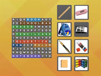 School Objects Wordsearch