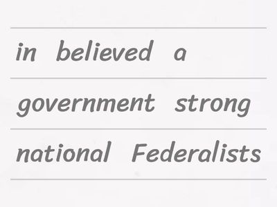 Federalists Anti-Federalists