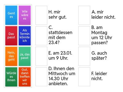 Was passt zusammen? Verbinde die passenden Satzteile.