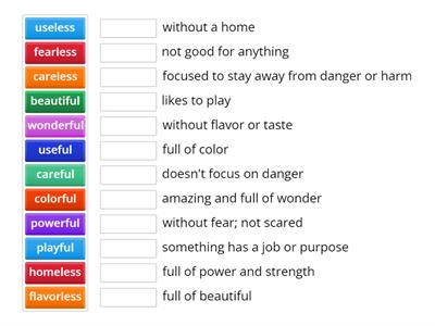 Suffixes#2 [-ful & -less]