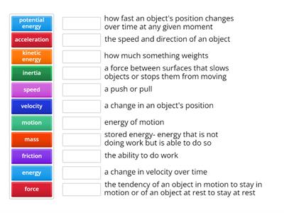 Unit 1: Forces and Energy