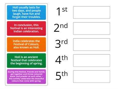 Put the sentences into correct order to make a paragraph