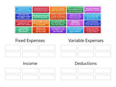 Expenses, Deductions and Income Sort