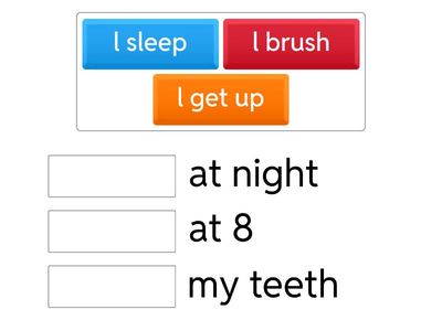 Eşleştirme ingilizce daily routtines