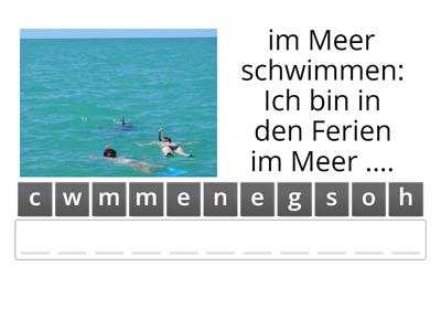 Ferien: Wortschatz und Perfekt (Anagramm)