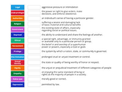 Privilege in Society Vocabulary