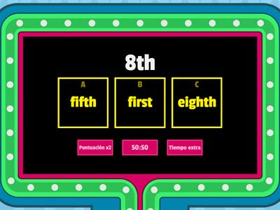 Ordinal numbers Quiz show