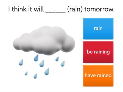 Simple future, future continuous, future perfect: Will