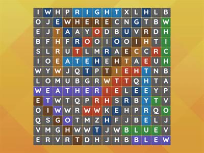 Homophones Word Search