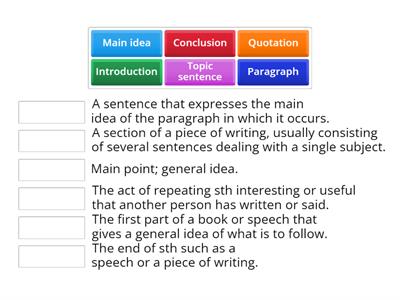 Match words with definitions.