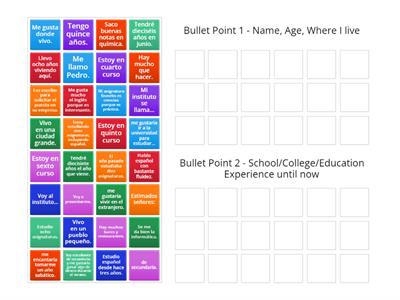 Group Sort - Nat 5 Job Application - Bullet Points 1 and 2