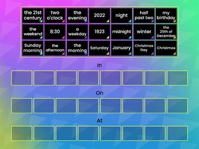 Prepositions of time