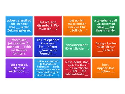 A1 German word list 2 with sentences