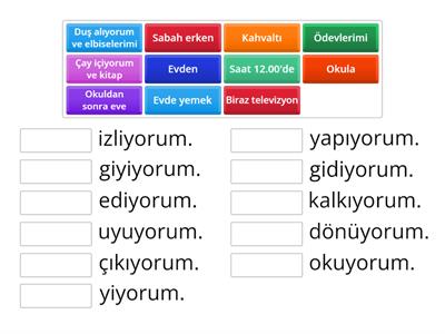 Bir günde neler yapıyorum? 