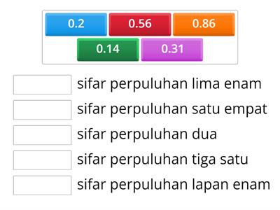 Padankan nombor perpuluhan dengan perkataan