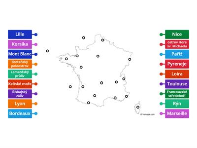 Francie - slepá mapa