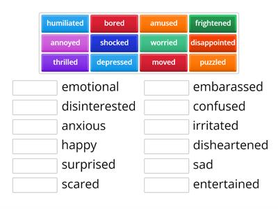 EC I1 M2 4A Synonym Match then Make a sentence with -ed adjectives