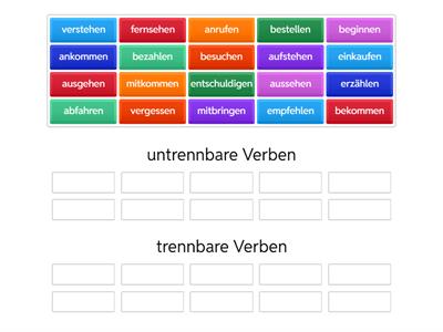 Trennbare und untrennbare Verben