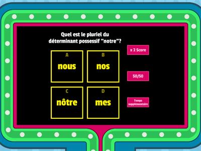 les déterminants possessifs