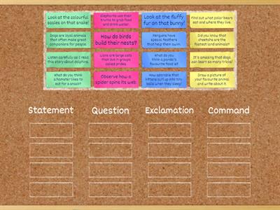 Sentence types - animals