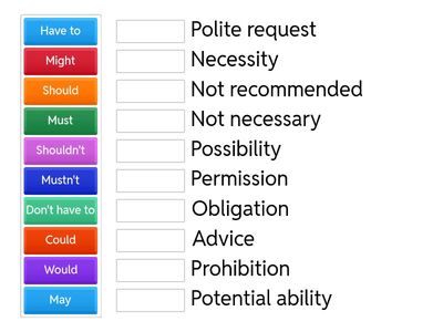 Modal Verbs Matching