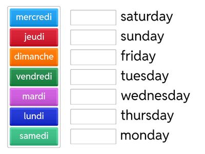  Jours de la semaine jeux 4