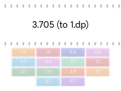 Rounding to Decimal Places (1 d.p.) Matchup