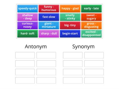 Antonym/Synonym SORT