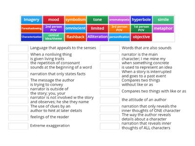 Literary Devices Match Up