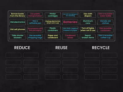 REDUCE, REUSE, OR RECYCLE