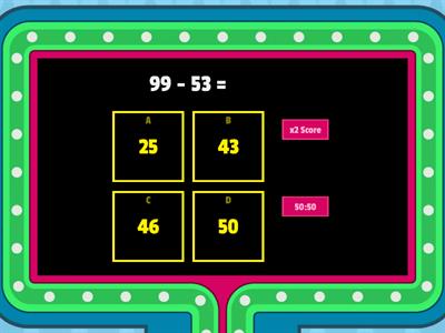 Double Digit Subtraction Without Regrouping