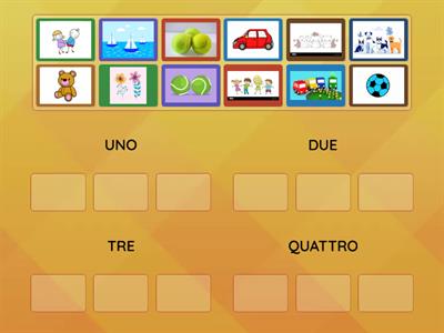 Abbina la quantità al numero 