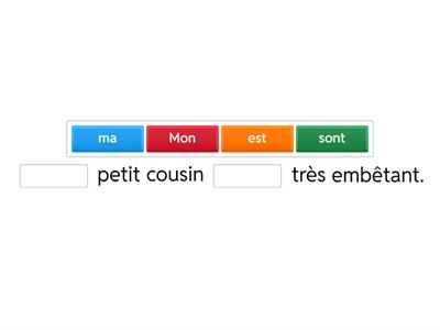 Sentence-builder LA FAMILLE