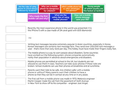 Reading 18(12) mobile phones 