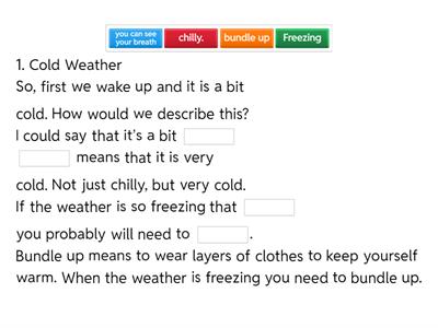 OOE TALK ABOUT THE WEATHER IN ENGLISH