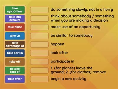 Phrasal verbs with take