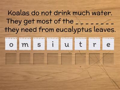 Comprehension Cloze - Spelling