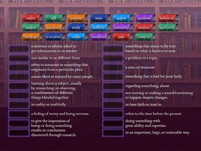 Perfecting Vocabulary P.24: Difinitions-Irisroz students(matching)