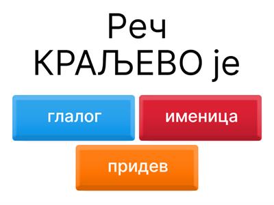Глаголи, придеви и именице