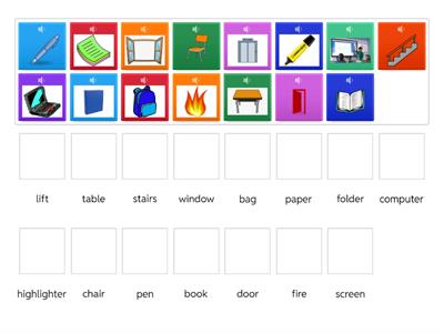 Things in the classroom words
