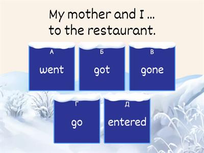 Easy English sentenses! Place right words into the sentenses.