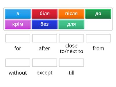 Ukrainian: prepositions + genitive