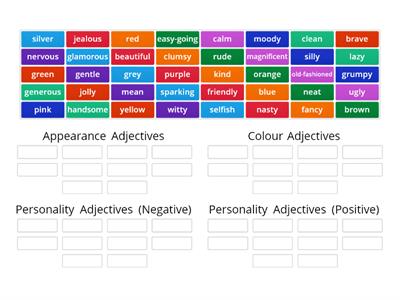 B3-B4 Vocab M2 W1 Adjective Categories