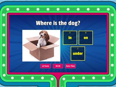  Prepositions in, on, under