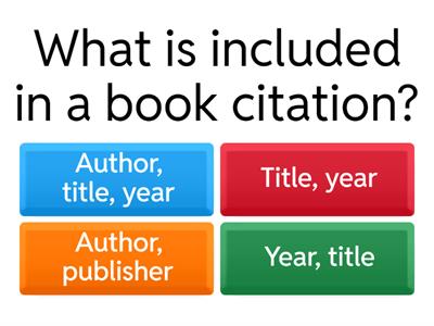 Harvard Referencing Styles Quiz