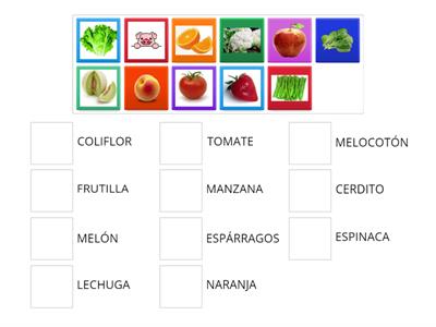 El cerdito enojón. Verduras y frutas.