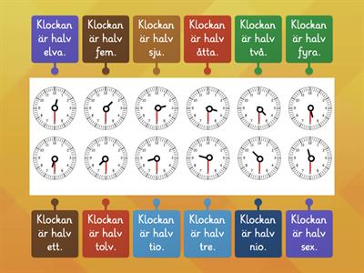 Klockan - halvtimmar